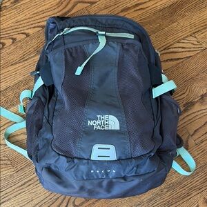 The North Face Recon Black and Seafoam Green Backpack